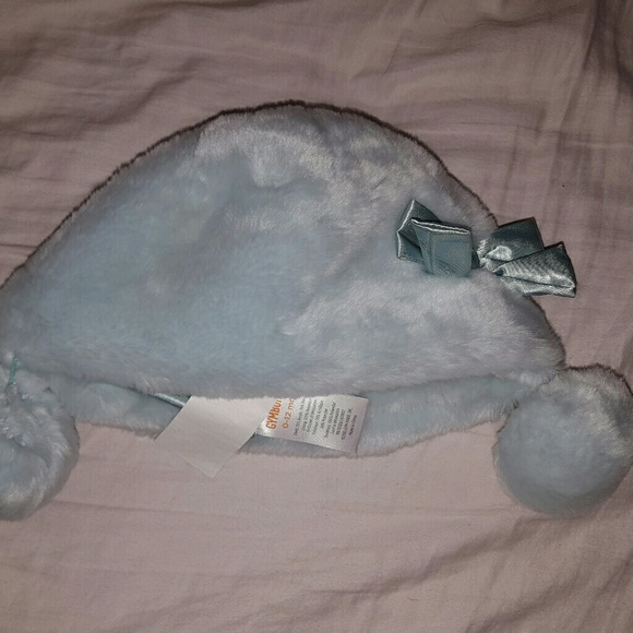 GYMBOREE SNOWFLAKE UNICORN BLUE FURRY POM POM BOW HAT 0 12 24 2T 3T 4T 5T NWT